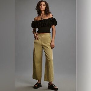 The Izzie Relaxed Pull-On Barrel Pants by Pilcro- Moss